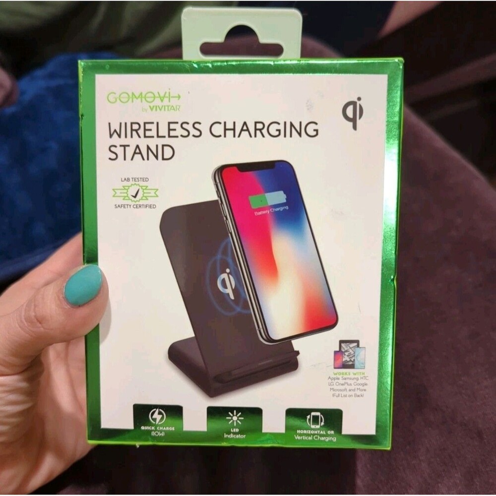 Gomovi by Vivitar Wireless Charging Stand for iPhone Samsung Qi Enabled Devices